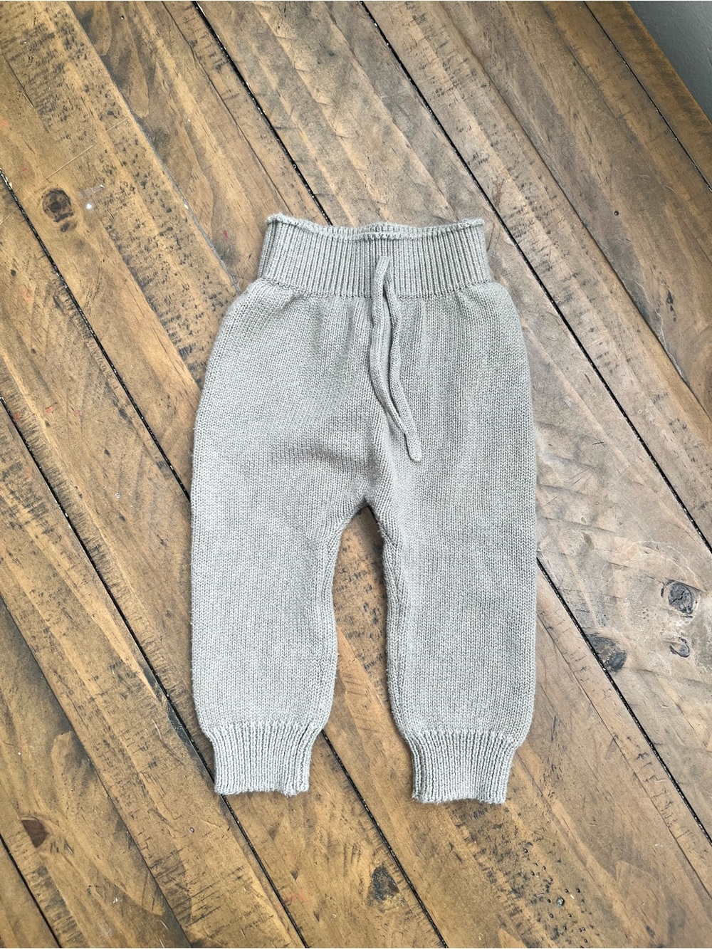 Quincy Mae Sage Green Knit Drawstring Joggers